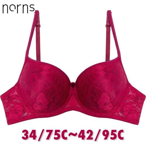 Norns Brand New 2019 Sexy Lace push up plus size bra Brassiere Underwear Women Bra Plus Size 42 C D Underwear