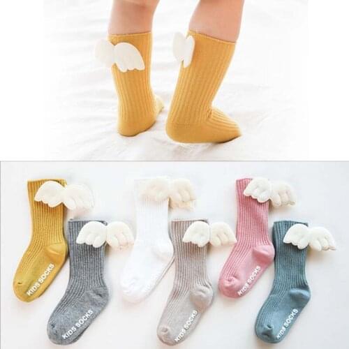 Girls Bow Socks Babys Solid Stripe Bubble Tube Cotton Anti-Skid