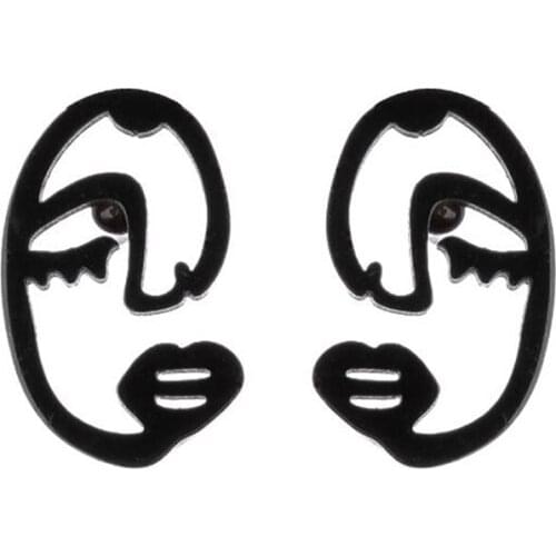 2021 New Korean Trend Fashion Grimace Earrings Symmetrical Geometric Irregular Round Earrings Female Party Accessories Undefined