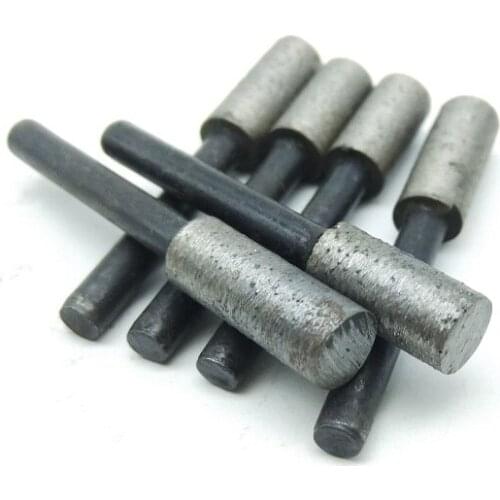 New 6pcs/lot 6mm Shank 46# Cylindrical Sintered Diamond Grinding Head Gravestone Marble Engrave Carving Tools