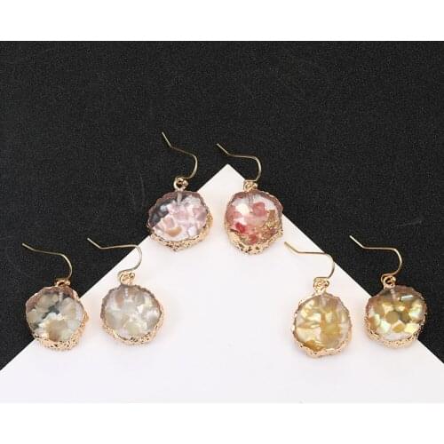 New Korean Statement Drop Earrings For Women Fashion Vintage Geometric Resin Elegant Dangle Earrings Female Jewelry