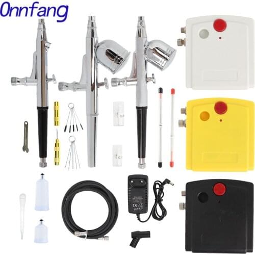 Onnfang Dual Action Airbrush Air Compressor Kit Spraying For Art Painting Tattoo Manicure Craft Cake Spray Model Air Brush Nail