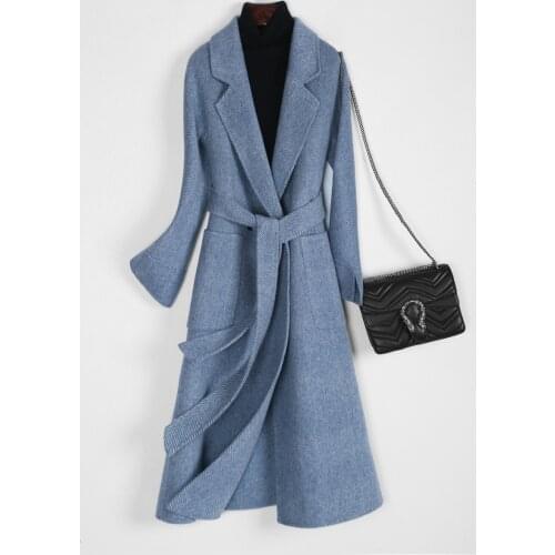 Autumn Winter Women Double-side Woolen Coat Female Korean Wool Coats Vintage Long Jacket Manteau JLK17KD17603 MY1247