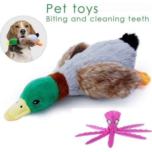 Plush Dogs Chew Sound Toy Stuffed Octopus Corn Duck Hedgehog Banana Squeaky Dog Toys For Teeth Cleaning Products Pet Supplies
