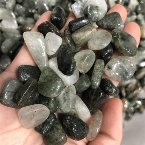 1 kg top quality polished green phantom crystal gravel stone Crystal stone pocket stone gravel stone