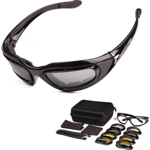 Polarized C5 Army Goggles Military Sunglasses 4 Lens Kit Mens Desert Tactical Glasses Sporting Eyewear ciclismo Cycling Glasses
