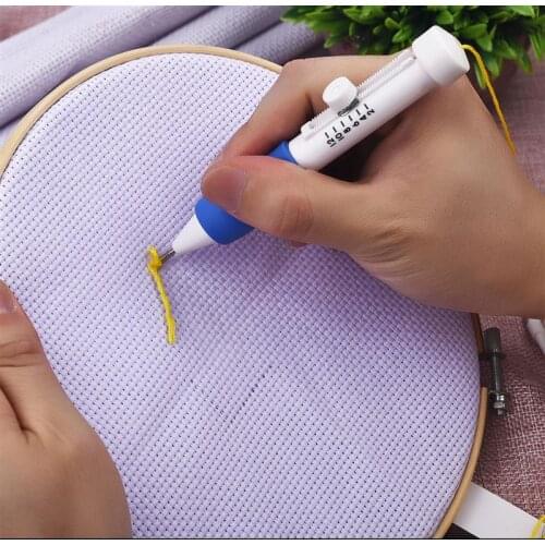 Practical Plastic DIY Crafts Magic Embroidery Pen Set DIY Hand Embroidery Pen Punch Needle Cross Stitch Sewing Accessories