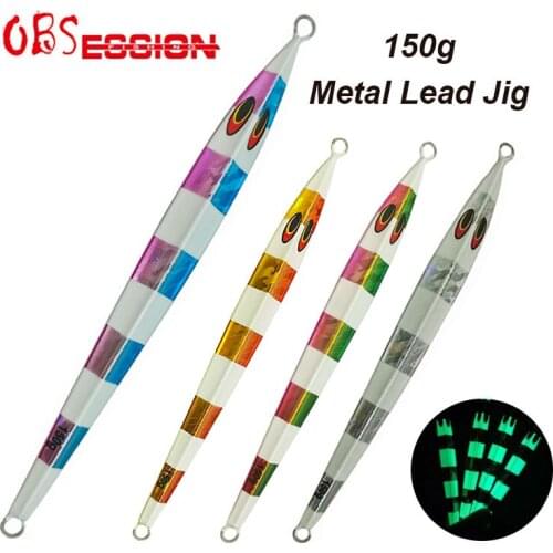 OBSESSION 150g 185mm Hard Metal Jig Lure Luminous Artificial Bait Shore Lead Long Cast Jigging Fast Sinking Fishing Tackle Bait