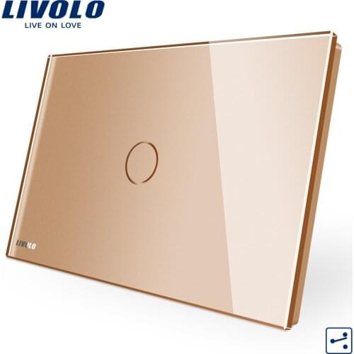 LIVOLO US AU standard C9 Touch corss switch,2ways through wireless control,touch remote Light Switch,Crystal Glass Panel