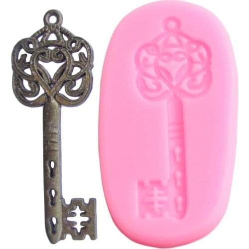 European Key Shape Silicone Mold Fondant Cake Decorating Tools Cupcake Topper Chocolate Gumpaste Moulds Resin Clay Candy Mould