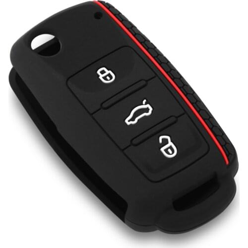 Silicone car key cover case shell fob for VW Golf Bora Jetta POLO GOLF Passat For Skoda Octavia A5 Fabia For SEAT Ibiza Leon
