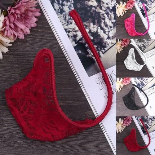 Sexy Lace String Mens C Trousers Invisible T-Back Underpants Underwear String Homme Mens Thongs And G Strings Seamless Panties