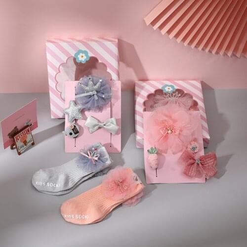 5 Pcs/Set Children Cute Crown Hairpins Headbands Baby Girls Lovely Soft Sock Hairbands Kids Sweet Hair Clips Hair Accessories