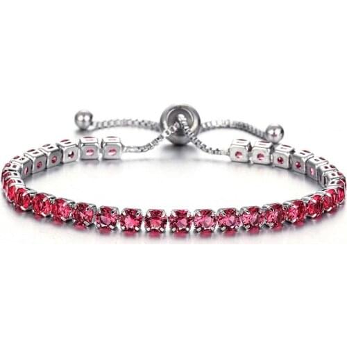 Women Fashion Luxury Jewelry Girls Shiny Push-Pull Bracelet Ladies Purple Color Full Rhinestone Bracelets & Bangles Party Gift