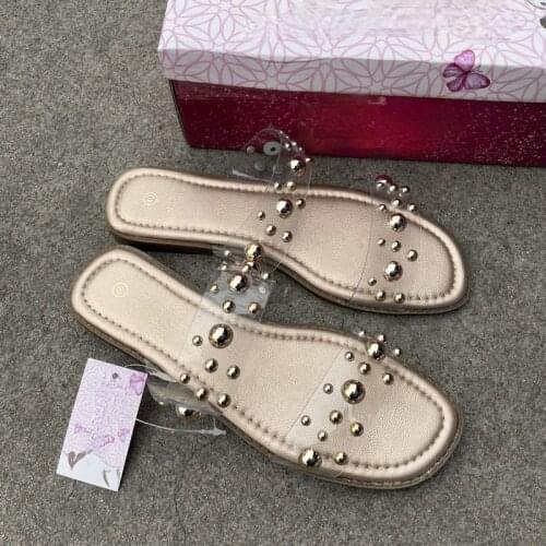 Womens slippers leisure beach ladies shoes fashion transparent outside breathable female slides plus size solid woman slides