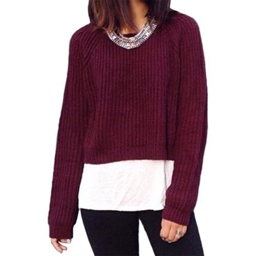Sweater Women 2021 European American Long-sleeved Winered Sweater womens Short Pullover Clothing Vestidos MMY086
