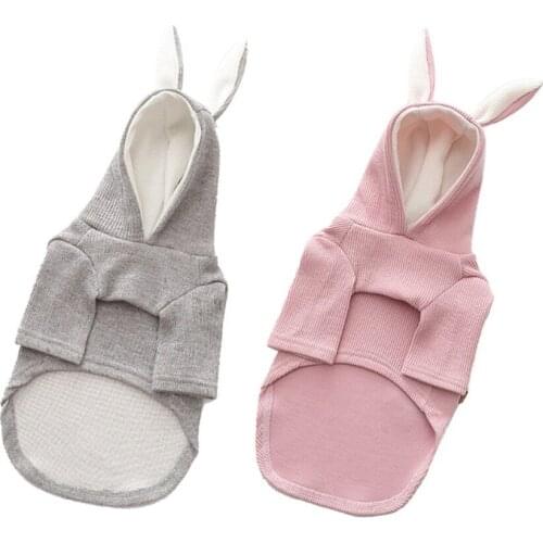 Winter Pet Dog Clothes Sweater For Small Dogs Cute Rabbit Ear Hooded Pets Coat Jacket Costume Puppy Hoodie Clothing Apparel
