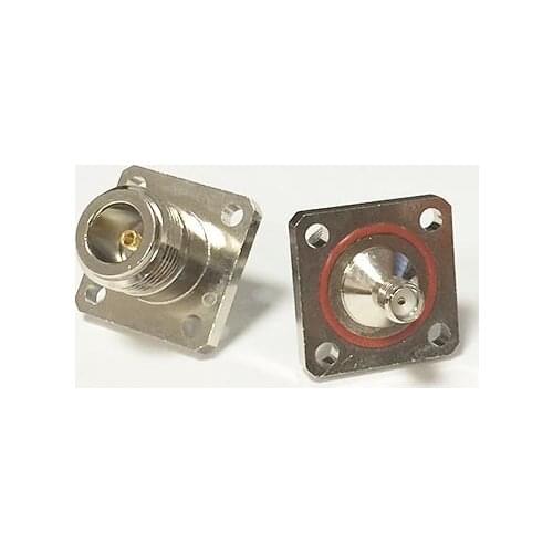 1pc N Female Jack to SMA Female Jack RF Coax Adapter Modem Convertor Connector big 4-hole panel mount Nickelplated Waterproof