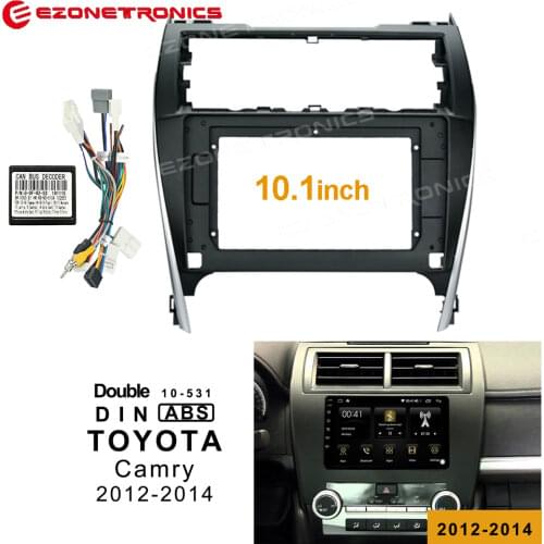2Din Car DVD Frame Audio Fitting Adaptor Dash Trim Kits Facia Panel 10.1inch For Toyota Camry 2012-2014 Double Din Radio Player