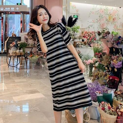 48190# Maternity Clothes Nursing Dress Summer Loose plus size Dress Pregnant Women Pregnancy Clothes Breastfeeding Dress