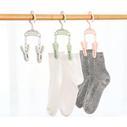 6pcs/set Portable Travel Hanger Clothespin Plastic Compact Mini Foldable Inner Hanger Briefs Socks Clip Clothes Pegs
