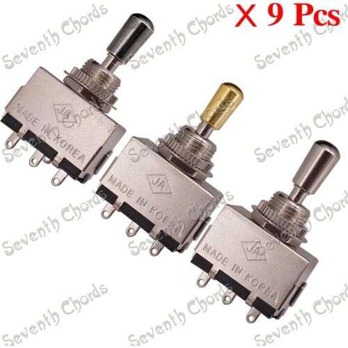 9 Pcs Brass Switch Knob 3 Way Toggle Switch Selector for LP Electric Guitar Replacement