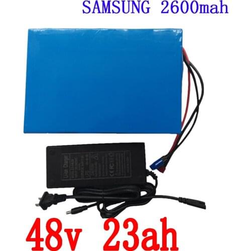 48V battery pack 48v 2000w battery 48V 23AH electric bicycle battery 48V 24AH Lithium ion battery with 50A BMS+54.6V 2A charger