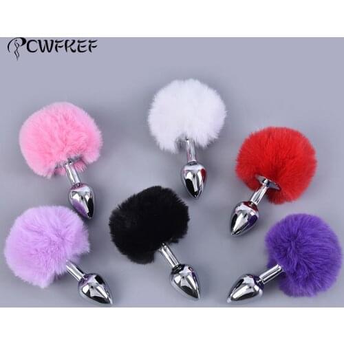 Mental Plush Rabbit Fox Tail Anal Plug Prostate Massager Butt Plug Rabbit Ear