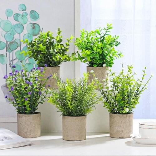 Bonsai Artificial Plant Melaleuca Flower Potted Artificial Flower Decoration Living Room Office Balcony Garden Decor Wholesale
