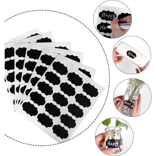 1Set Black Waterproof Labels Stickers Chalkboard Spice Jam Jar Bottle Tags Home Kitchen Store Organize Arrange Accessory