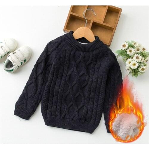 Childrens Sweater Winter Plus Velvet Kids Thicken Warm Pullover Outerwear Coat Infant Costume Toddler Baby Boys Girls 80-150 CM