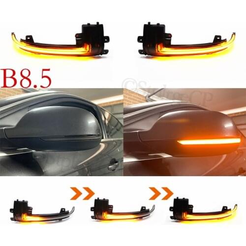 For Audi A4 A5 S5 A3 8P B8.5 RS3 RS4 RS5 Black Cover Water Blink Dynamic Flowing Side Mirror LED Turn Signal Light