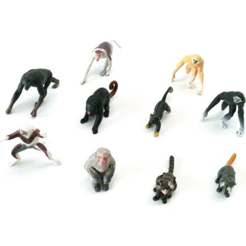 Pvc figure model Decorations Primate monkey gorilla 10 pcs/set