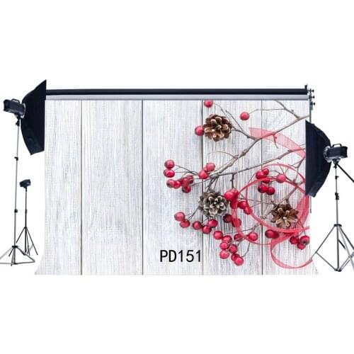 Photography Backdrops Christmas Theme Christmas Ornaments White Stripes Wood Floor Merry Christmas Portraits Background