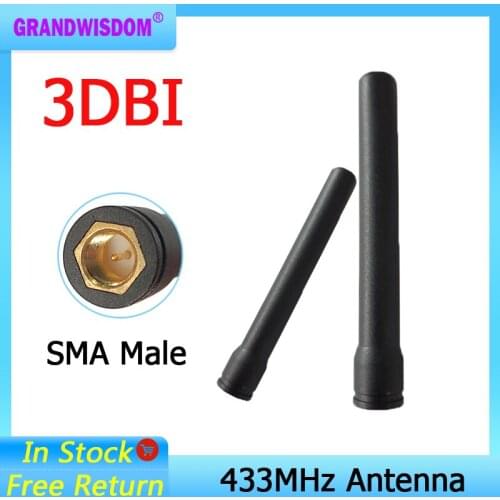 433MHz lora antenna 3dbi SMA Male Connector 433 mhz antena rubber antenne for wireless watermeter Gasmeter Lorawan Emeter