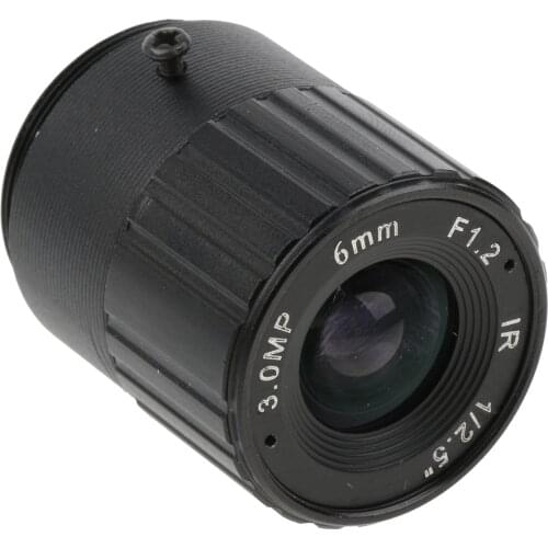 IR Fixed CCTV Lens CS Mount for Security Surveillance Camera 6mm 3MP Pixel F1.2 Aperture 1/2.5'' Image Format