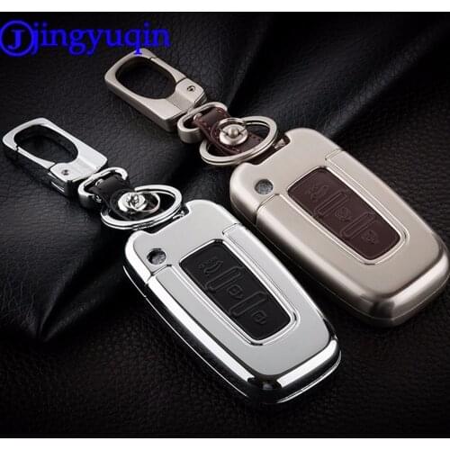 Jingyuqin New Arrival Remote 3 Buttons Zinc Alloy+Leather Key Cover Case For Kia K2 K5 Smart Key