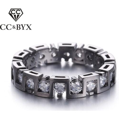 AAA Cubic Zirconia Circle Ring For Ladies White Gold color Women Big Round CZ Engagement Ring Parure Bijoux Femme CC246