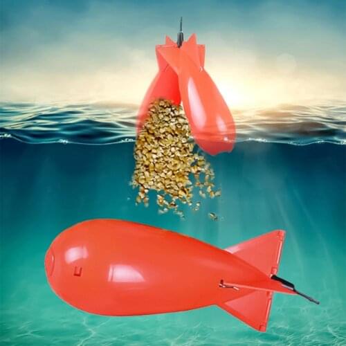 60%HOTLarge Rockets Shape Fishing Feeder Floating Bait Container for Carp