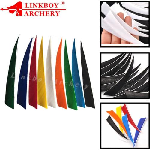 12pcs/24pcs 4" Shield Shape Right Wing Fletching Turkey Feather Vanes for carbon Arrow Crossbow traditional bow Hunting