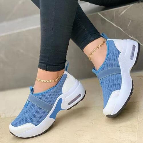 Lucyever Autumn Knitted Platform Sneakers Woman 2021 Breathable Mesh Slip on Casual Running Shoes Ladies Sock Shoes Plus Size 43