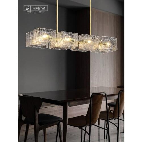 Water ripple glass chandelier light luxury postmodern restaurant dining table and bar counter creative design chandelier