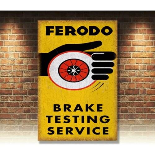 FERODO BRAKE SERVICE GARAGE METAL TIN SIGN POSTER WALL PLAQUE
