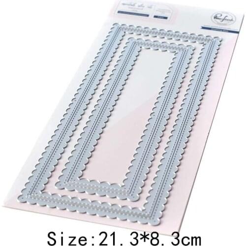 Metal Cutting Dies 2pc long rectangular frame lace card Scrapbooking Stencil Cut Die For DIY Card Crafts Handmade