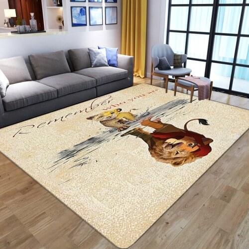 Cartoon 3D lion Pattern Printed Carpets For Living Room Bedroom Area Rug Soft Flannel Kids Room Game Carpet Baby Crawl Floor Mat