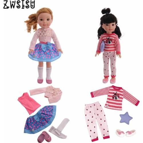 New doll clothes set fit 14.5inches American wellie wishers doll accessories childrens best Christmas gift for choice