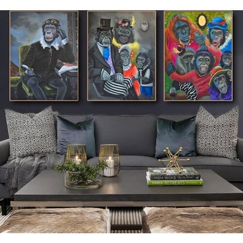 Modern Art Posters Funny Wise Monkey Nordic Home Decoration Wall Picture Animal Poster and Prints for Living Room Cuadros Mural