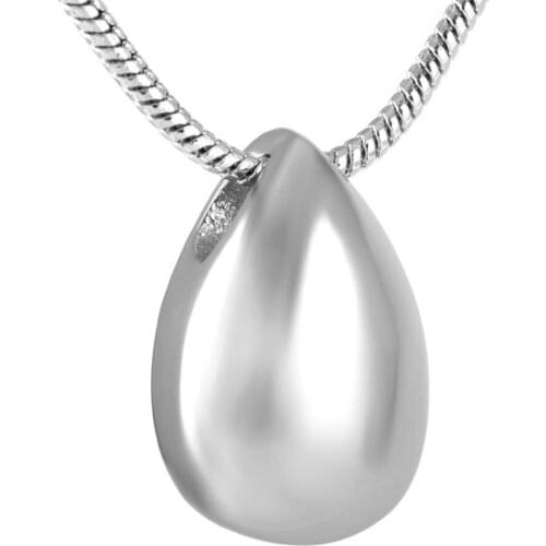 IJD8396 Never fade stainless steel human/ pet ashes pendant, hot selling waterdrop cremation necklace keepsake jewelry