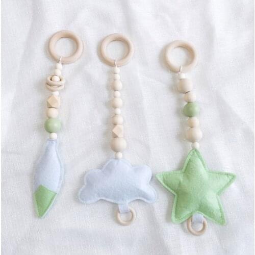 Nordic Style Ring-pull Baby Gym Toy Sensory Nursery Kids Room Infant Toddler Clothes Wooden Frame Rack Decoration L41D