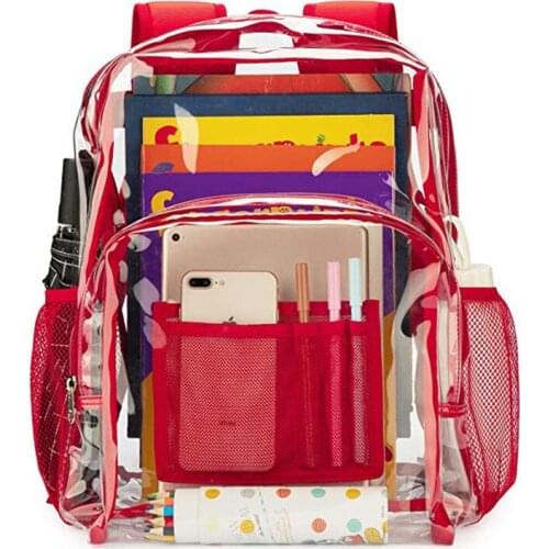 New Design Clear Backpack Heavy Duty See Through Backpack Transparent Large Backpack For College Work Security Travel Sports Bag